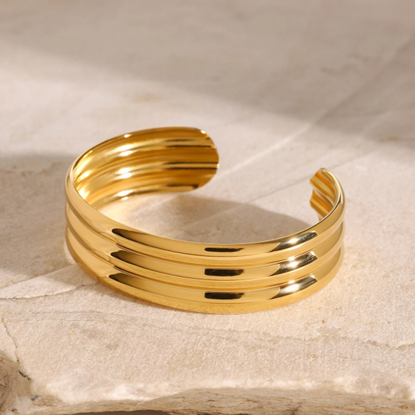 18K Gold Plated, Statement Gold Bracelets