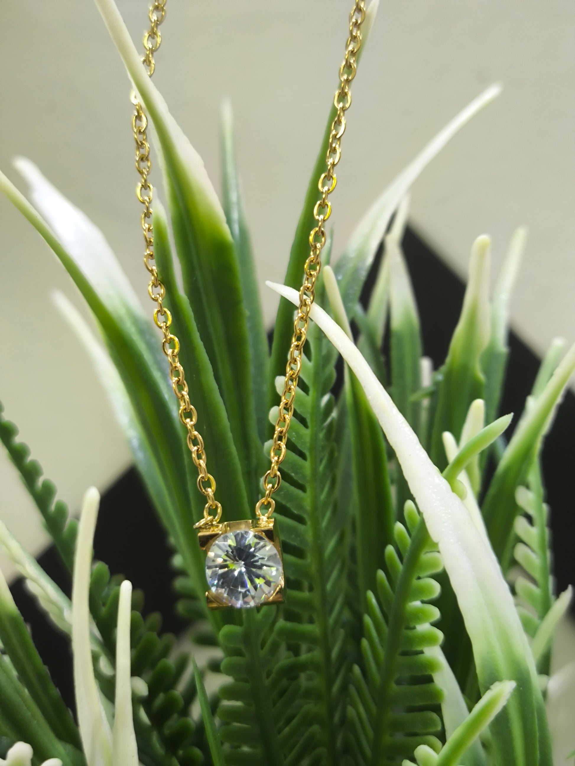 18K Gold Plated, American Diamond Infinity Spark necklace