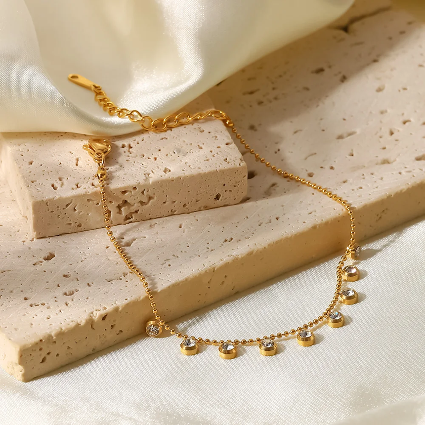18K Gold Plated, Celestial Sparkle Dimond Bracelet