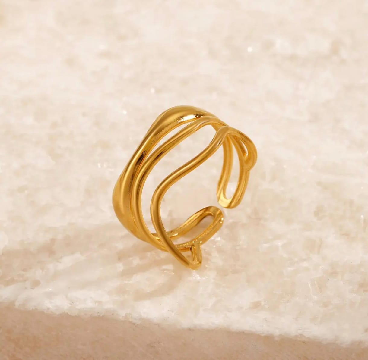 Adjustable Wave Ring,