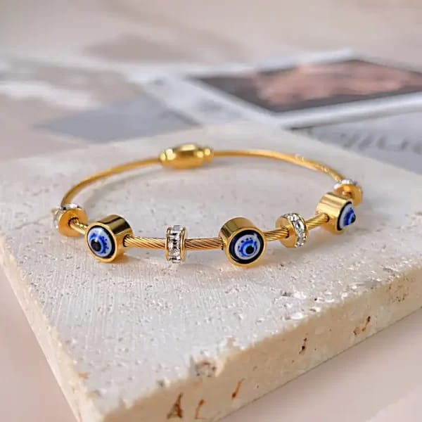 18K Gold Plated, Evil Eye Bracelet