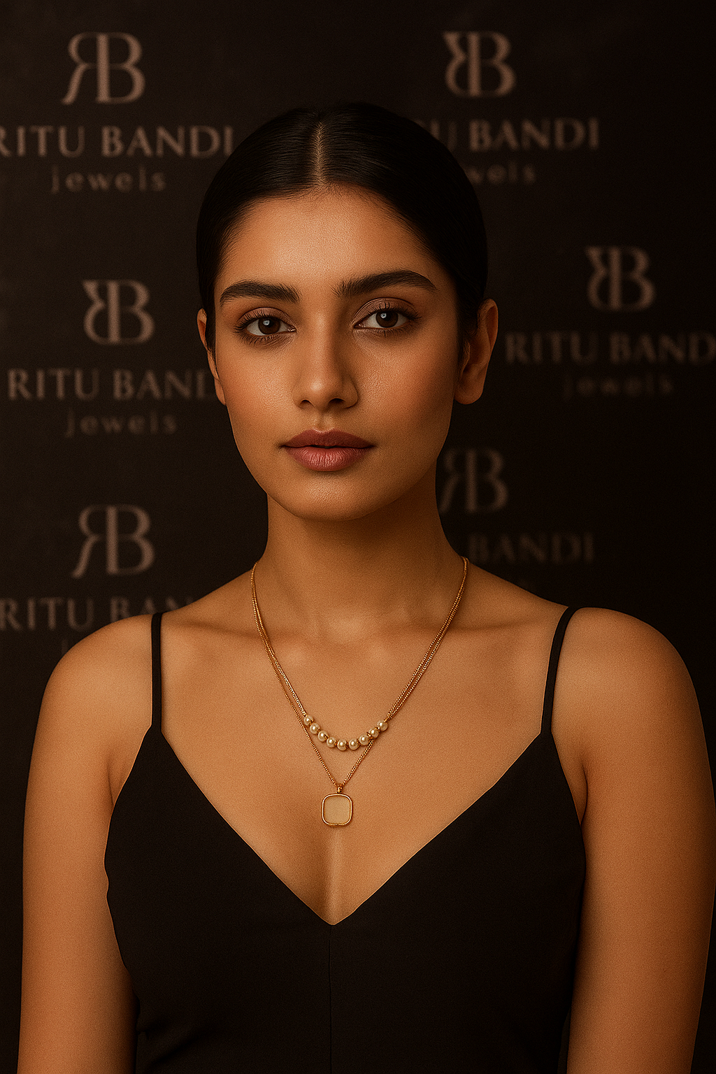Dual-Layer Pearl & Blush Pendant Necklace for Women | Elegant Rose Gold Chain Anti Tarnish Necklace