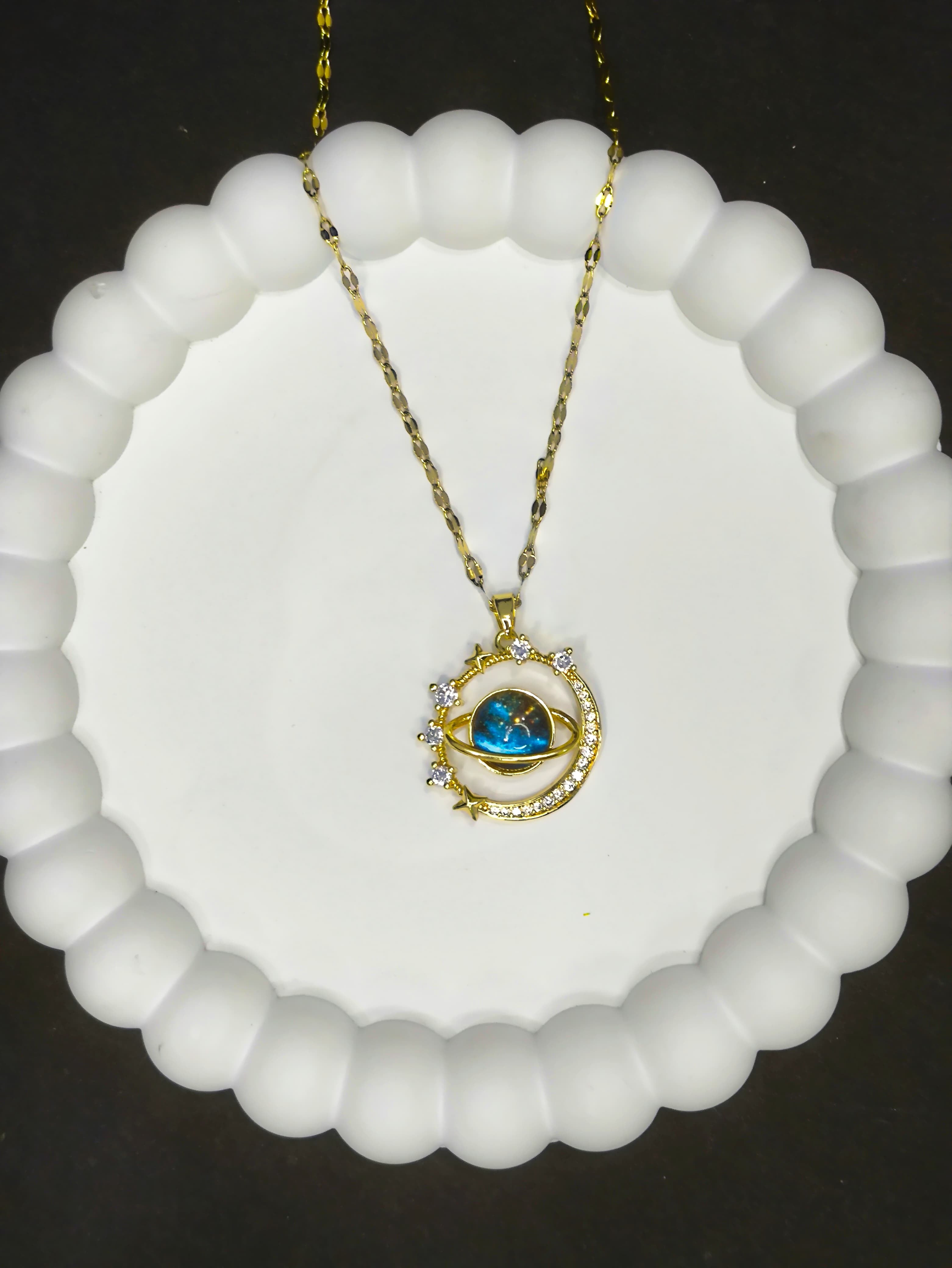 Cosmic Eye Necklace, Anti Tarnish Pendant