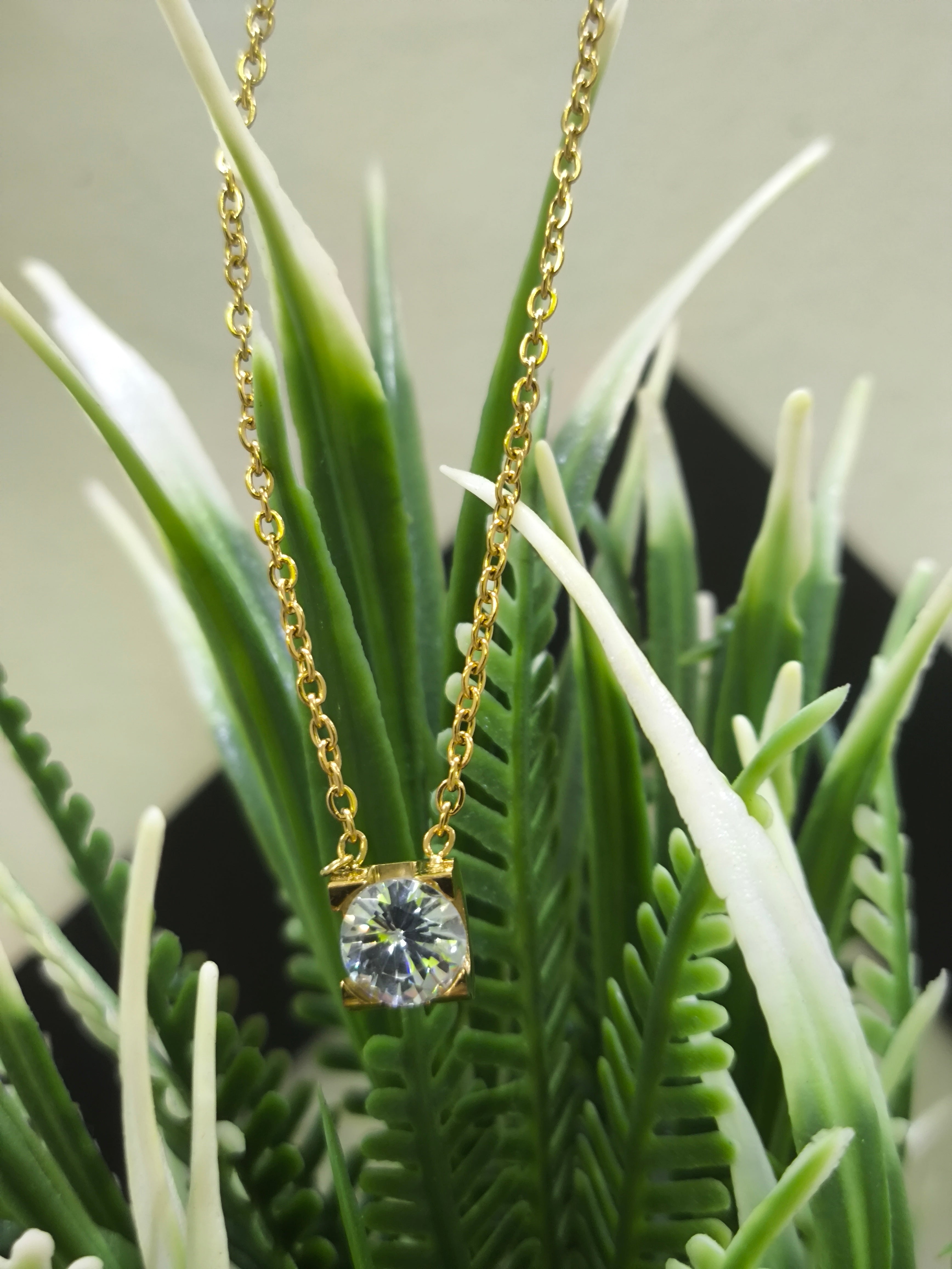 18K Gold Plated, American Diamond Infinity Spark necklace