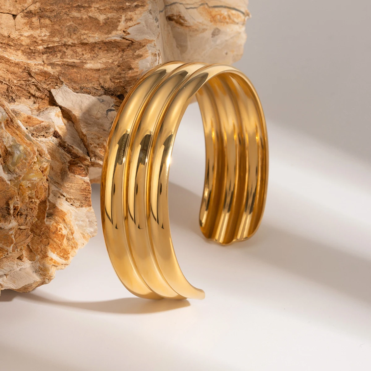 18K Gold Plated, Statement Gold Bracelets