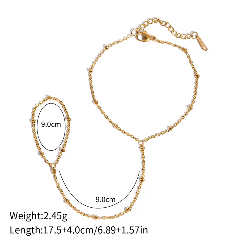 18K Gold Plated, Gold And Grace Ring Chain