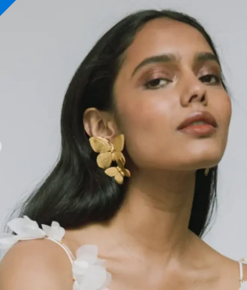 18K Gold Plated, Butterfly Wings Earrings