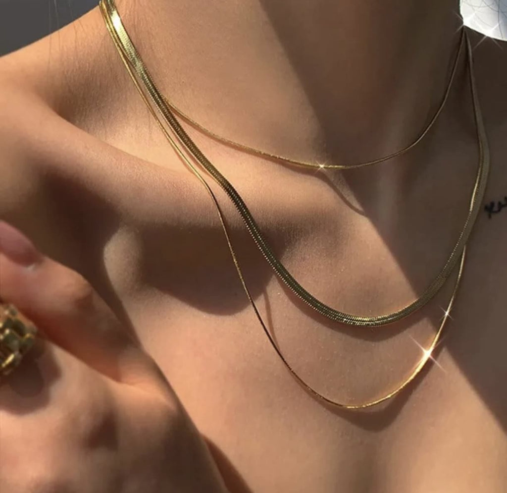 Triple Threat, layered Anti Tarnish Necklace