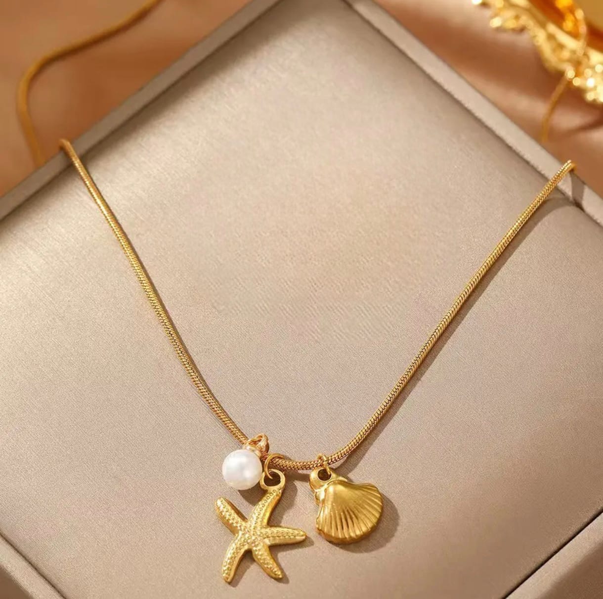 Elegant Anti-Tarnish Gold Toned Pendant Necklace for Women & Girls