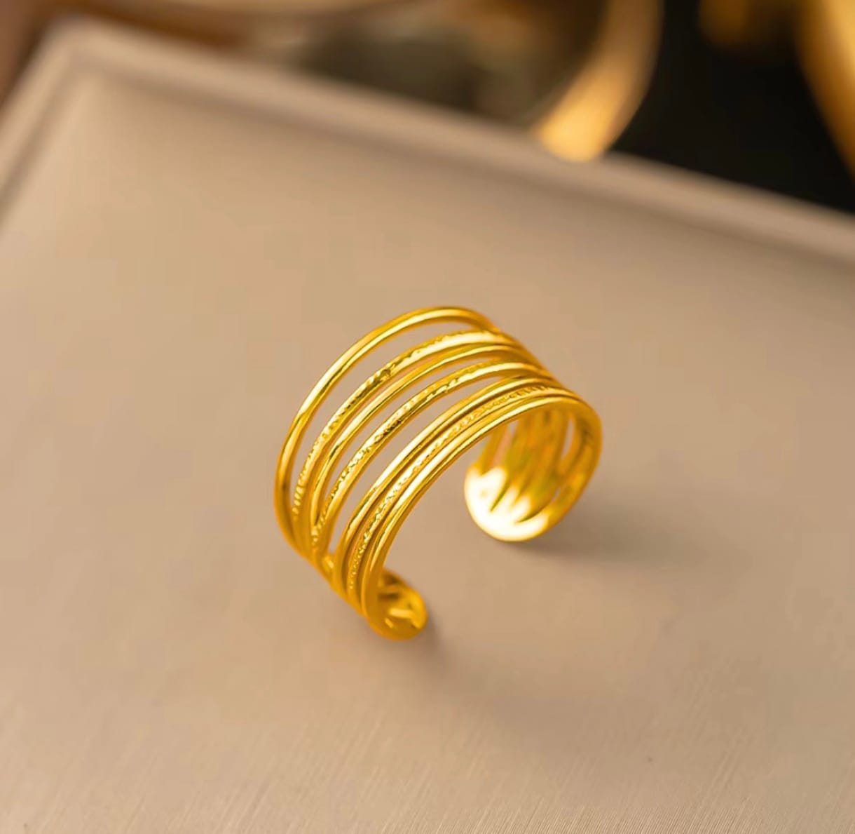 Anti Tarnish Layered Adjustable Ring For Women & Girls