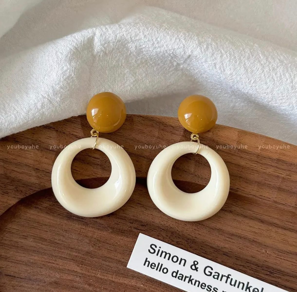Trendy Round Hoop Drop Earrings for Women and Girls | Lightweight Resin Statement Earrings | Daily & Party Wear Fashion Jewelry
