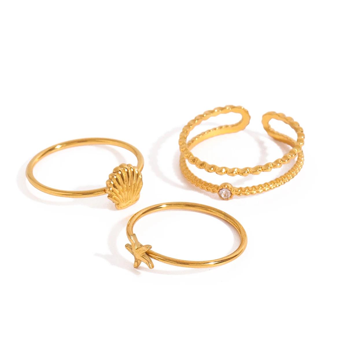 18K Gold Plated, Shells of the sea Trio