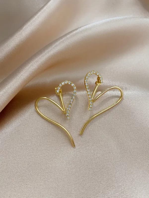 Crescent Sparkle Earrings, Korean Style, Anti Tarnish
