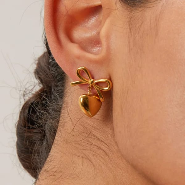 Anti Tarnish, Trendy Bow Love Knot Earring for Women and Girls