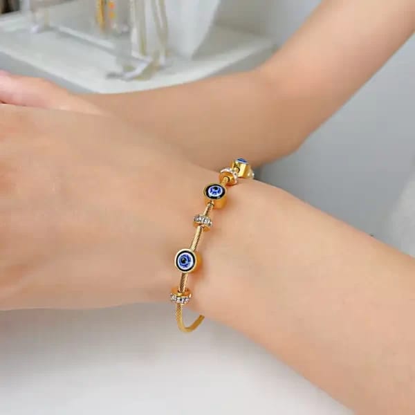 18K Gold Plated small size, Evil Eye Bracelet