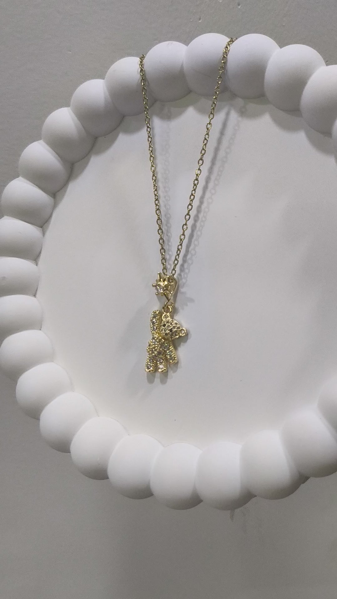 Teddy Bear Necklace, Korean Style, Anti Tarnish